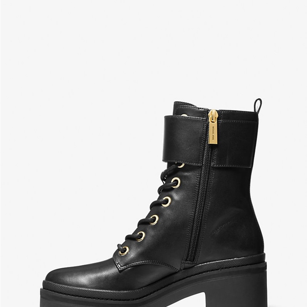 MICHAEL Michael Kors Rory Leather Combat Boots - Picture 7 of 11
